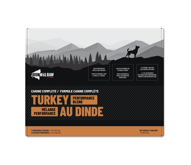 Iron Will Raw Iron Will Raw - Canine Complete - Turkey Performance - 6lbs