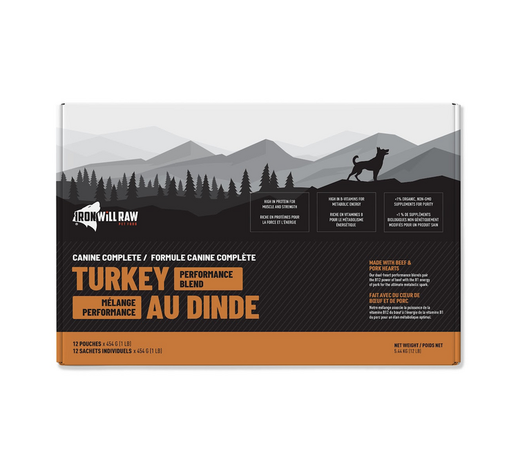 Iron Will Raw Iron Will Raw - Canine Complete - Turkey Performance - 12lbs