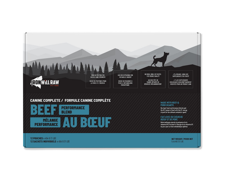 Iron Will Raw Iron Will Raw - Canine Complete - Beef Performance - 12lbs