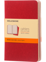 Moleskine Red Cahier Journal (Set of 3), Pocket, Ruled