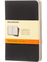 Moleskine Black Cahier Journal (Set of 3), Pocket, Ruled