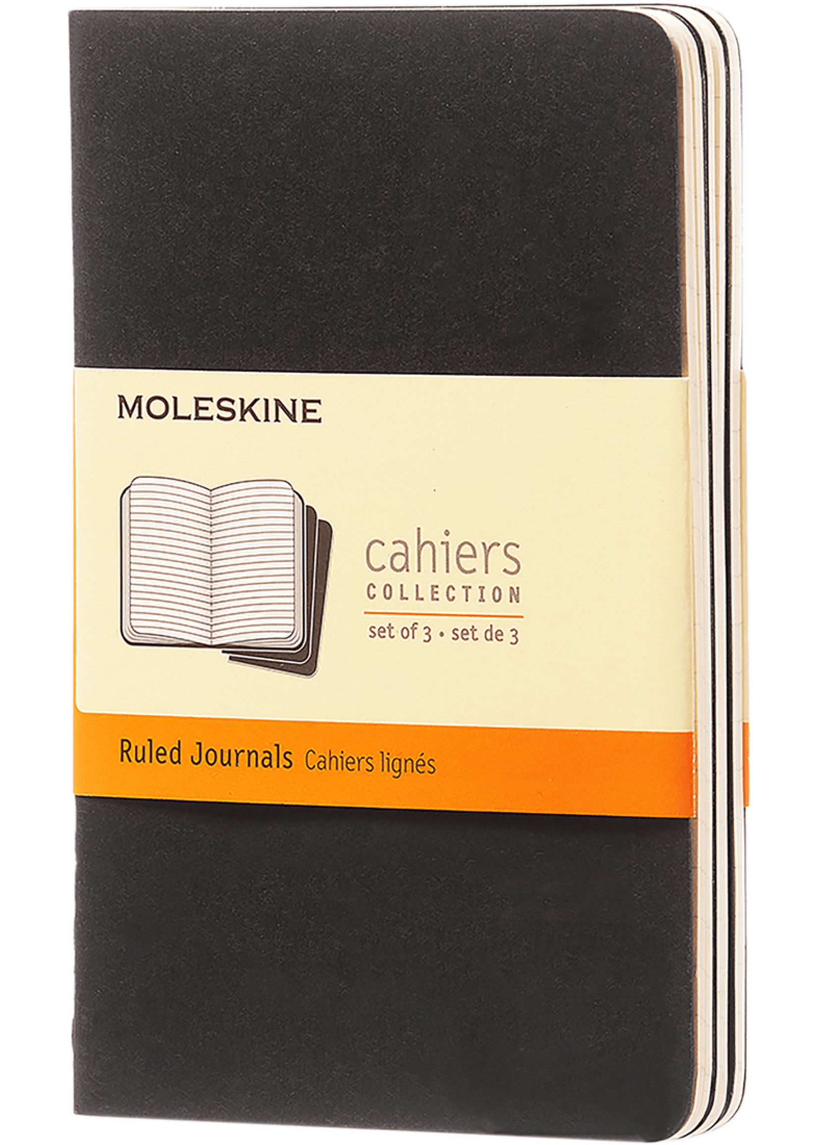Moleskine Black Cahier Journal (Set of 3), Pocket, Ruled