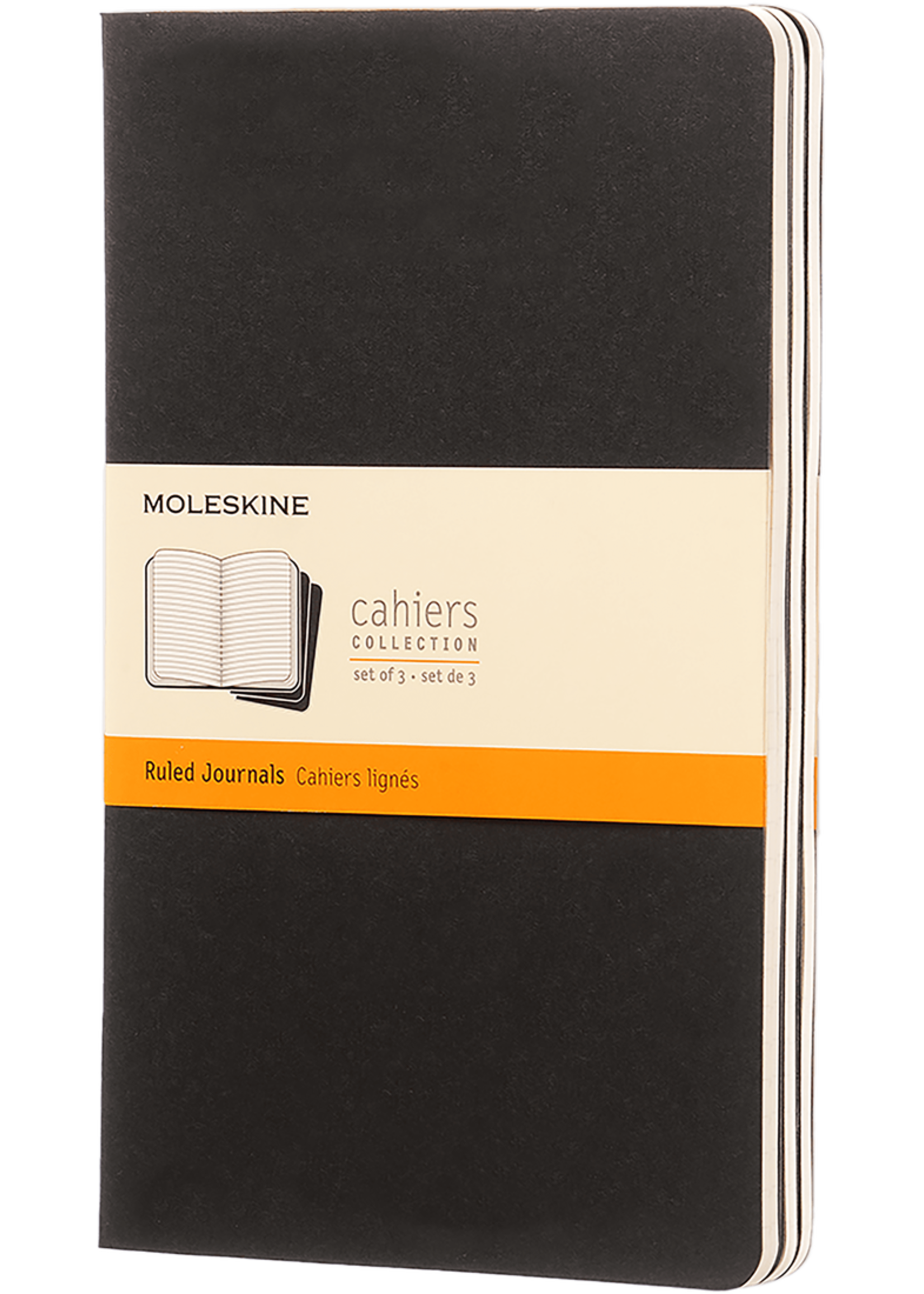 Moleskine Black Cahier Journal (Set of 3), Large, Ruled