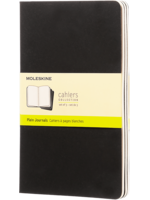 Moleskine Black Cahier Journal (Set of 3), Large, Plain