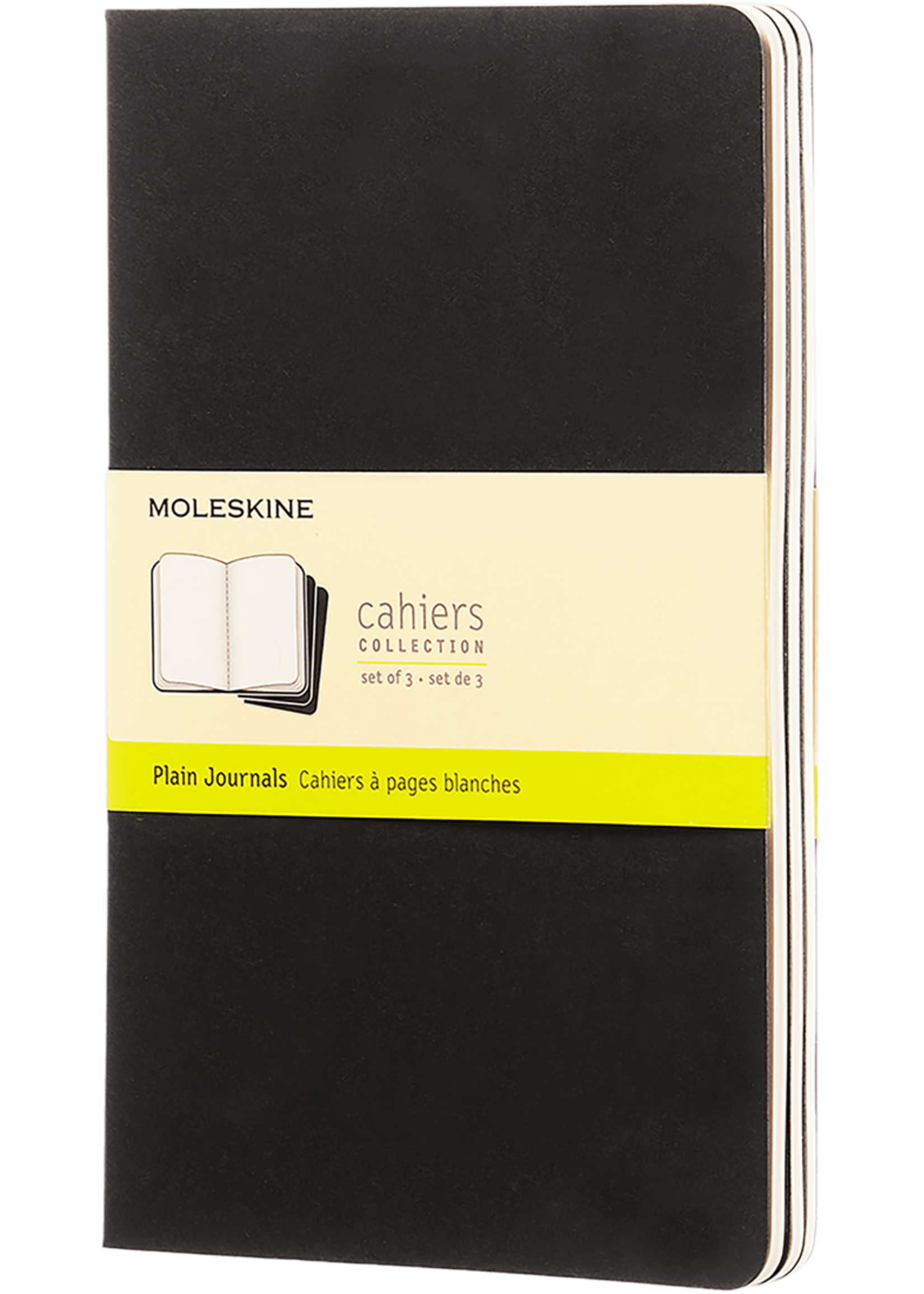 Moleskine Black Cahier Journal (Set of 3), Large, Plain