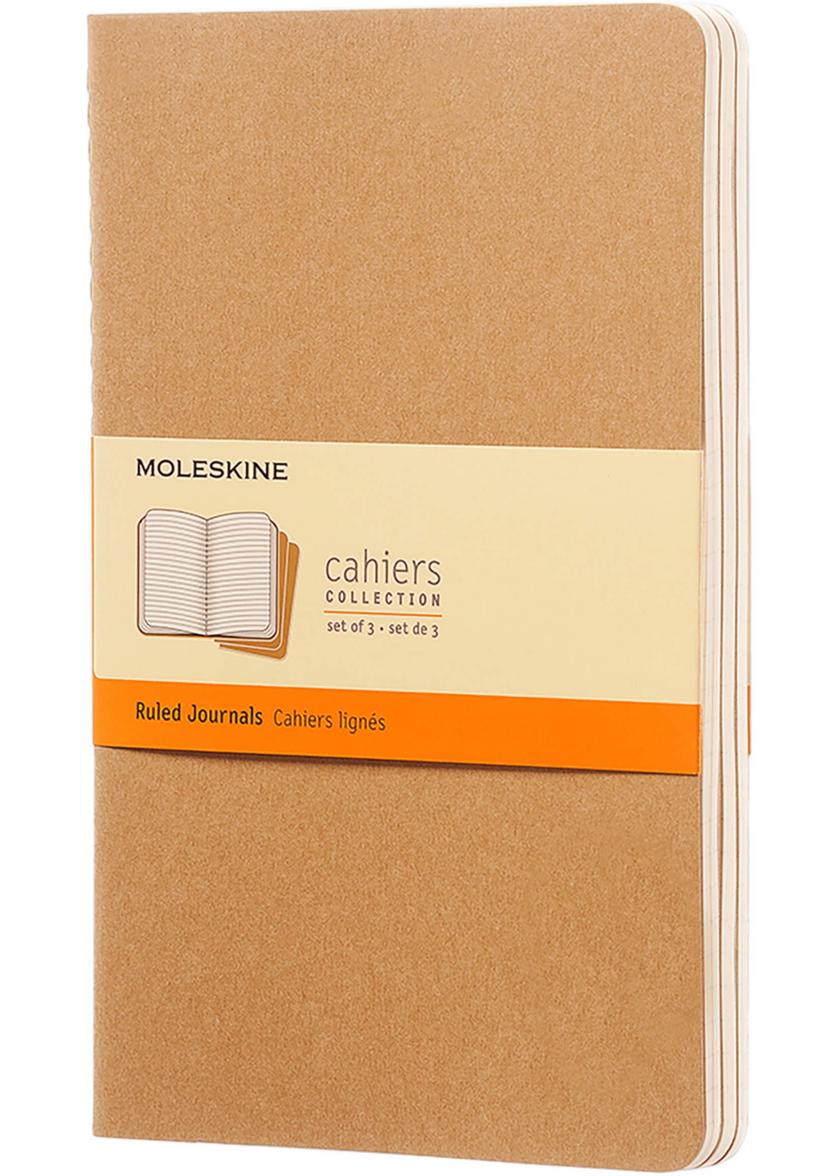 Moleskine Kraft Cahier Journal (Set of 3), Large, Ruled