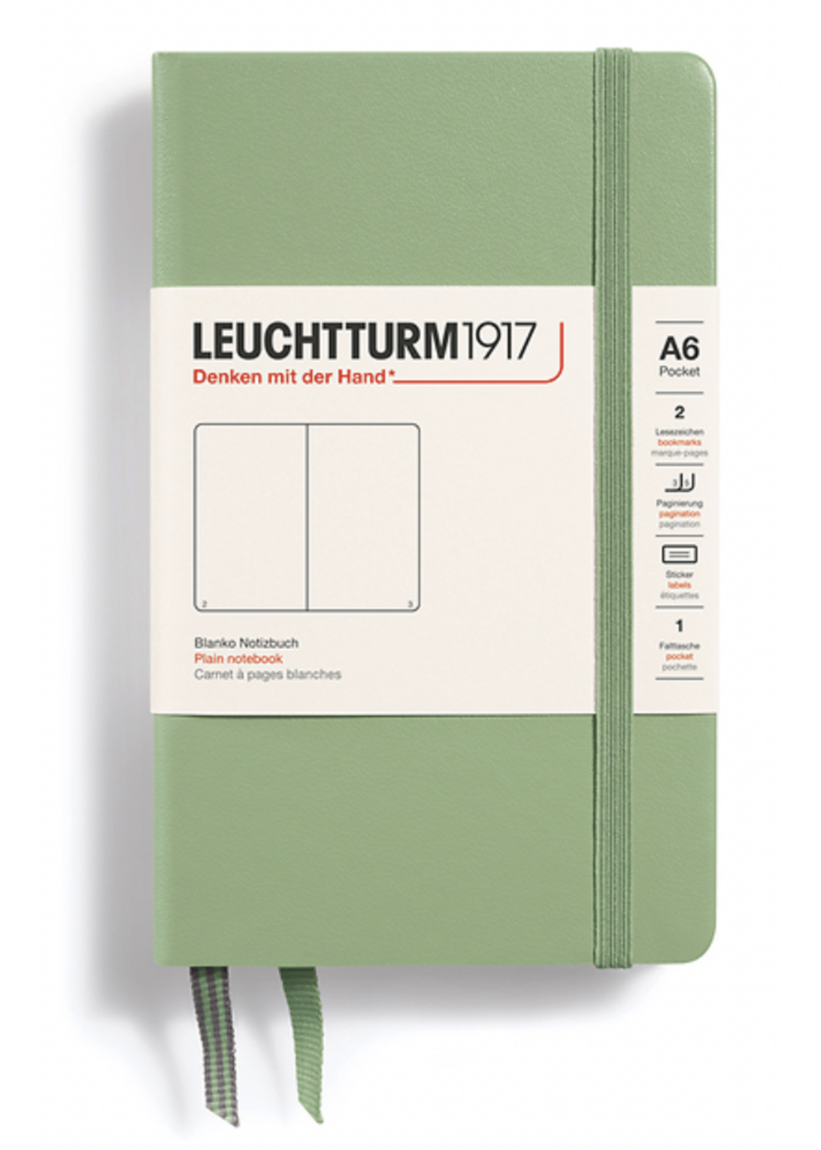 Leuchtturm1917 Notebook Sage, Pocket (A6), 187 p., plain