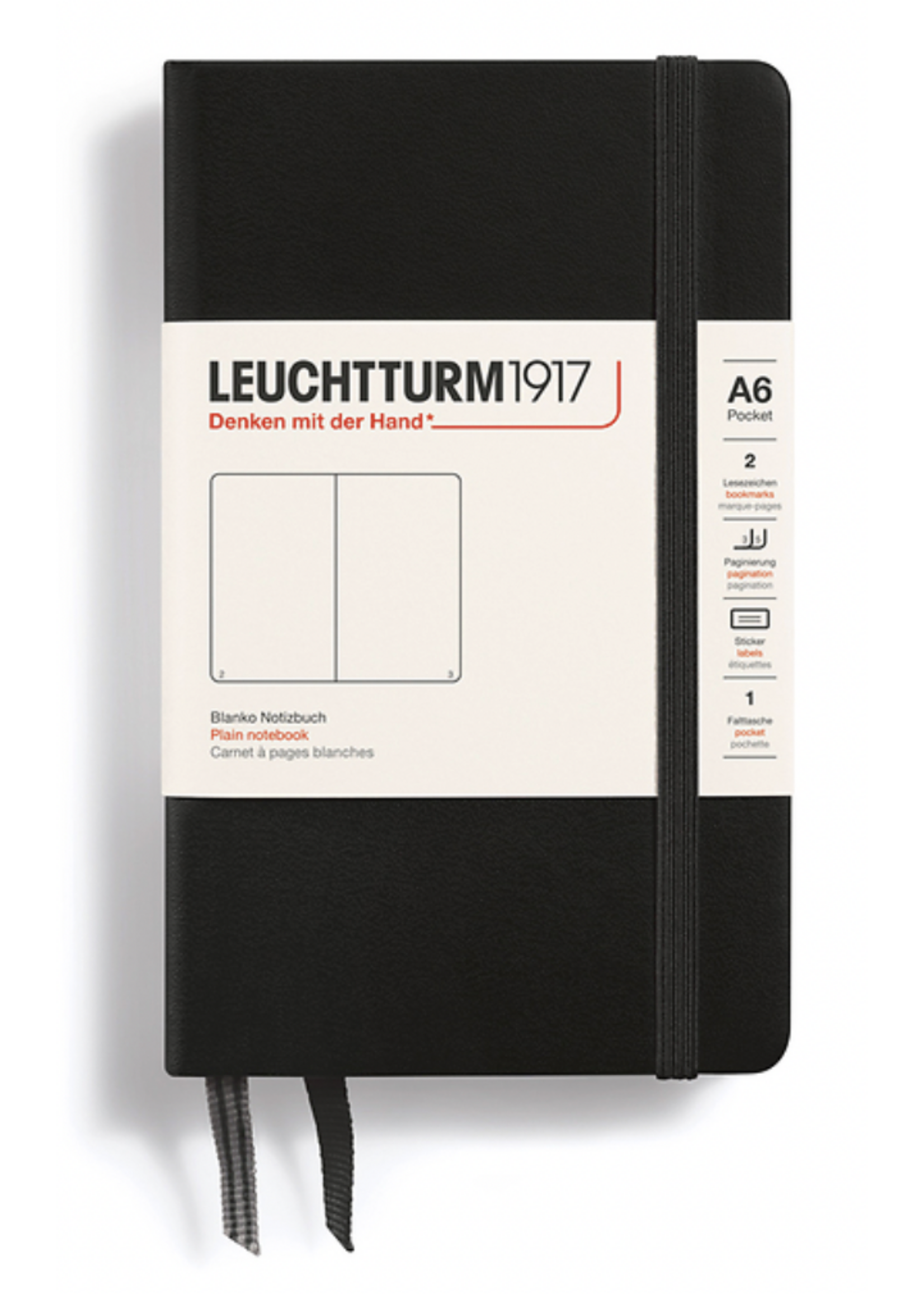 Leuchtturm1917 Notebook Black, Pocket (A6), 187 p., plain