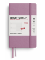 Leuchtturm1917 Weekly Planner & Notebook Pocket (A6) 2026, Dusty Rose, English