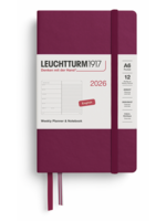 Leuchtturm1917 Weekly Planner & Notebook Pocket (A6) 2026, Port Red, English