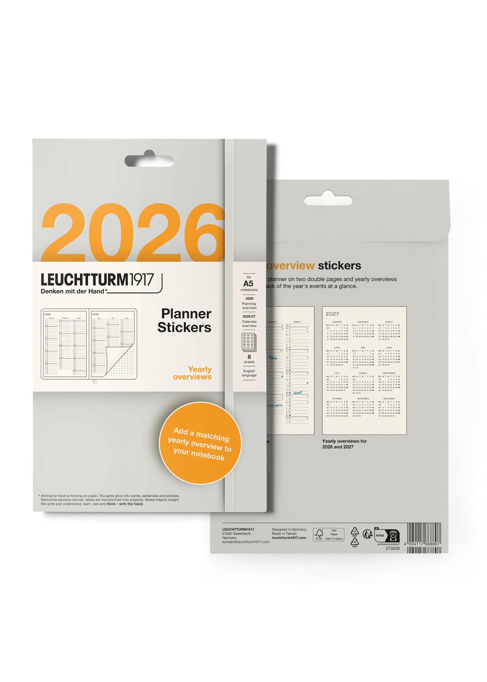 Leuchtturm1917 Yearly Overview Planner Stickers 2026