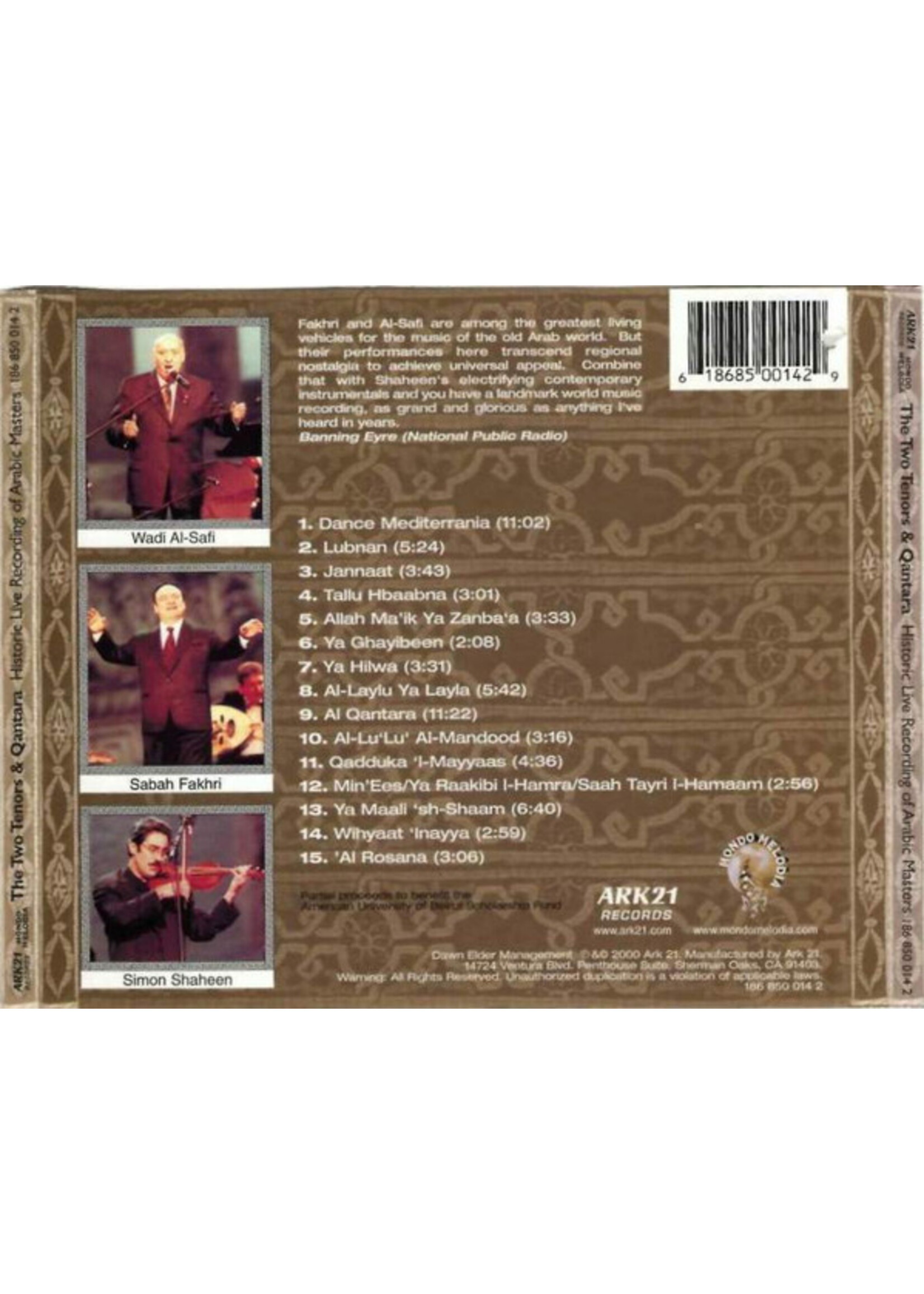 koko The Two Tenors and Qantara  (Wafi Al-Safi, Sabah Fakhri) CD