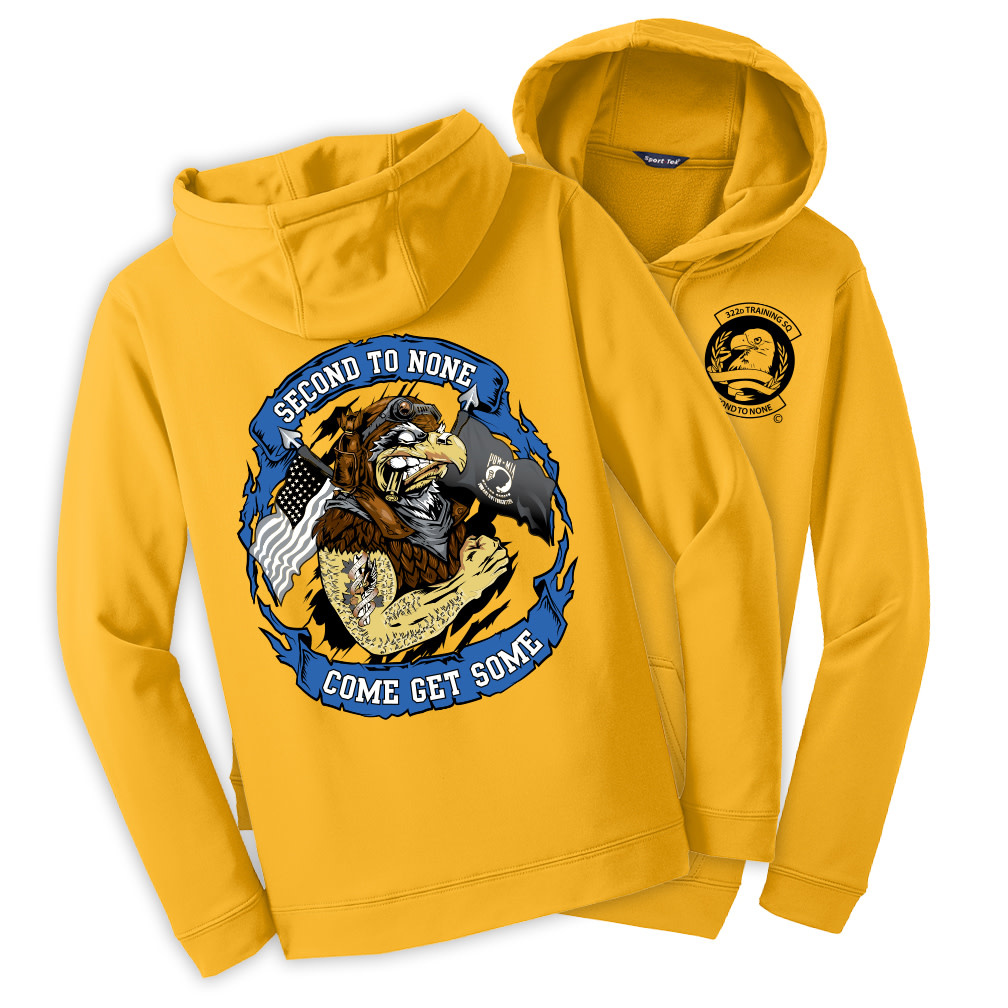 【PORTERNA】Holden Layered Hoodie T-Shirt 322nd Eagles Wicking Hoodie - Gold - Lackland Shirt Shop