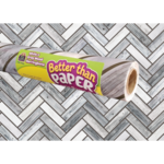 TEACHER CREATED RESOURCES White & Gray Wood Herringbone Better Than Paper Bulletin Board Roll
