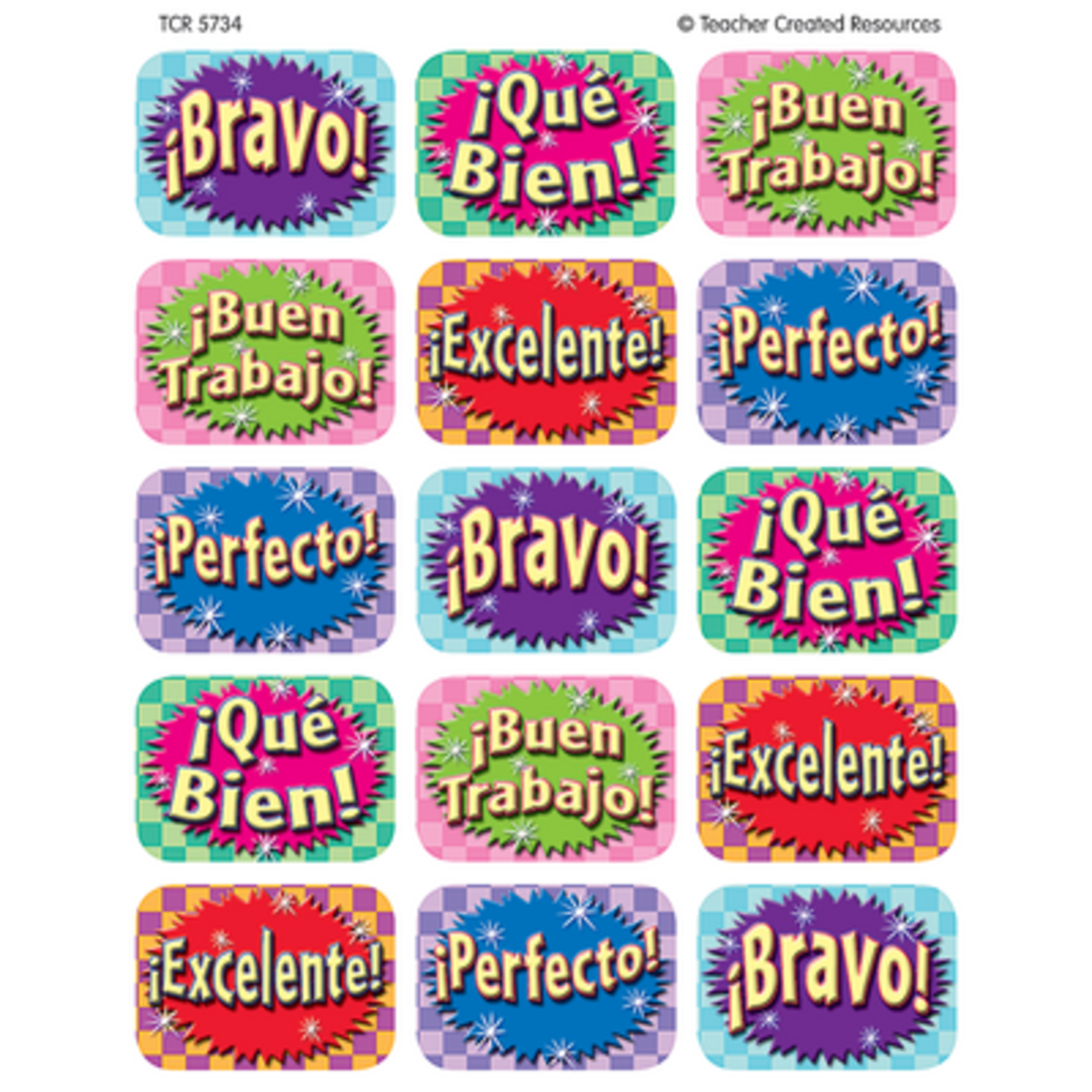 TEACHER CREATED RESOURCES Good Work (Spanish) Jumbo Stickers