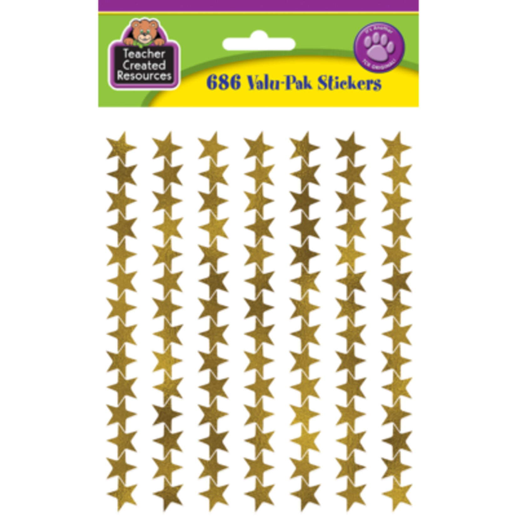 TEACHER CREATED RESOURCES Gold Foil Stars Stickers Valu-Pak