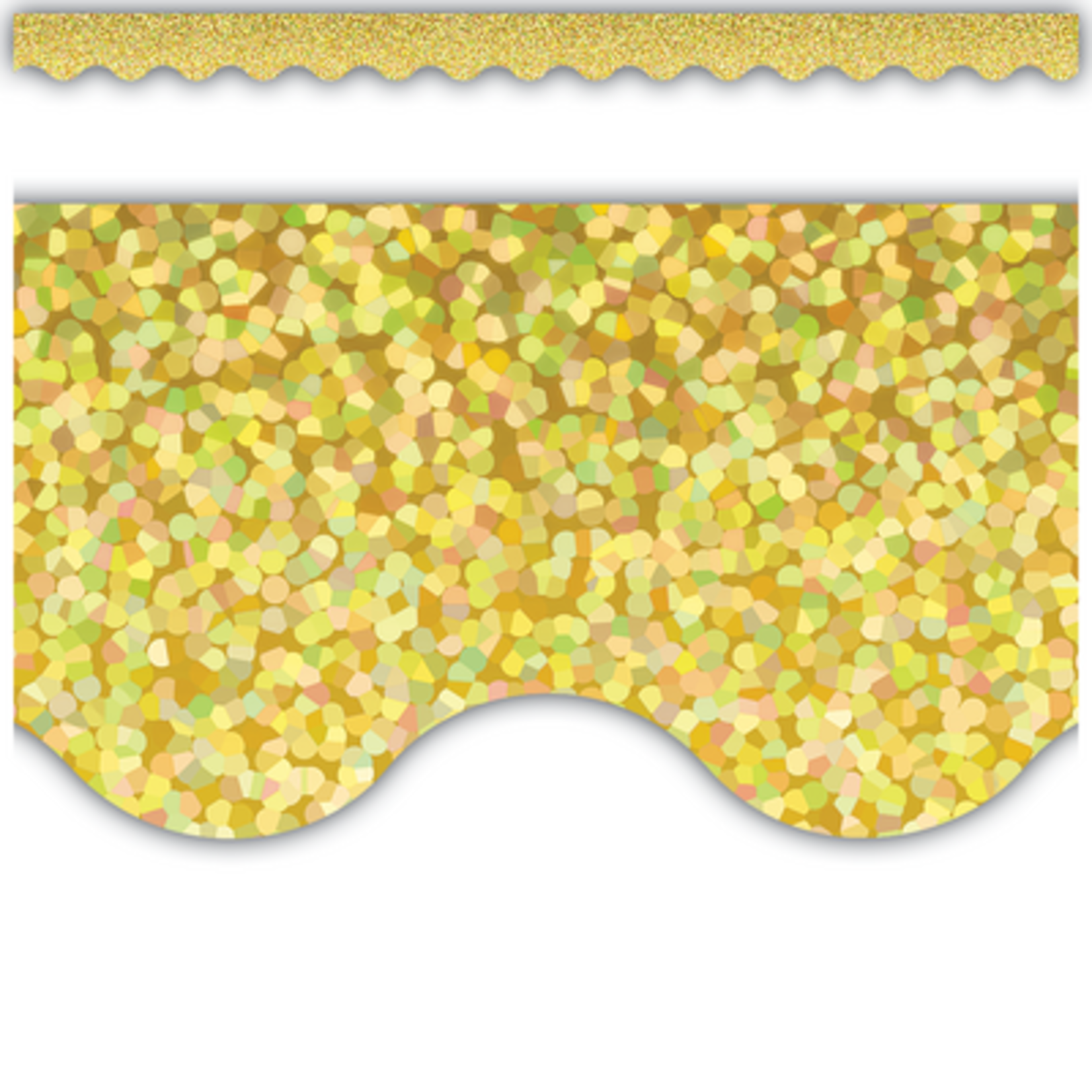 TEACHER CREATED RESOURCES Yellow Sparkle Scalloped Border Trim