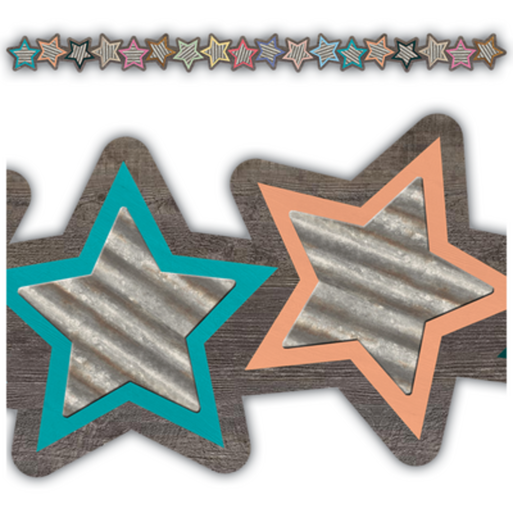 TEACHER CREATED RESOURCES Home Sweet Classroom Stars Die-Cut Border Trim