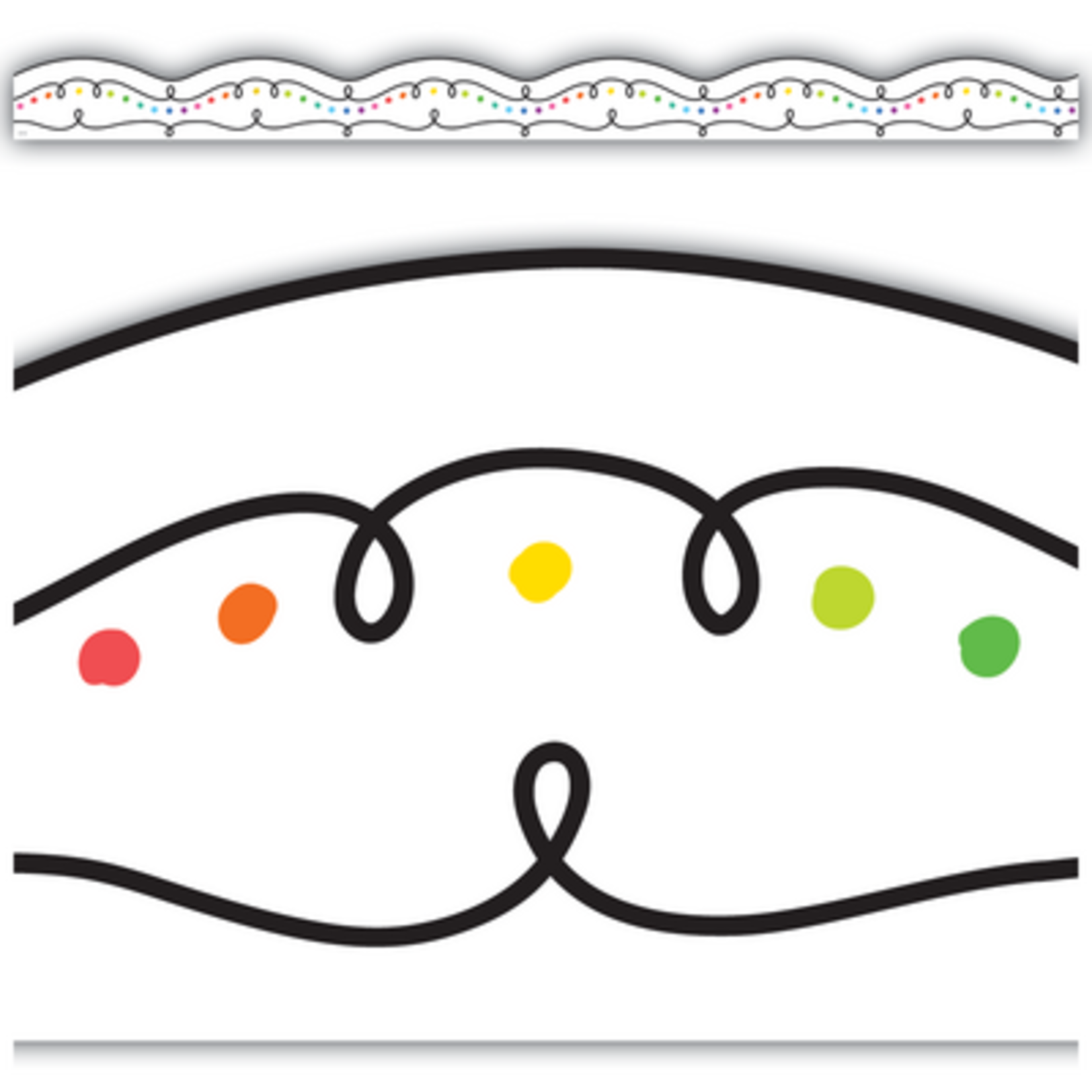 TEACHER CREATED RESOURCES Squiggles and Colorful Dots Die-Cut Border Trim