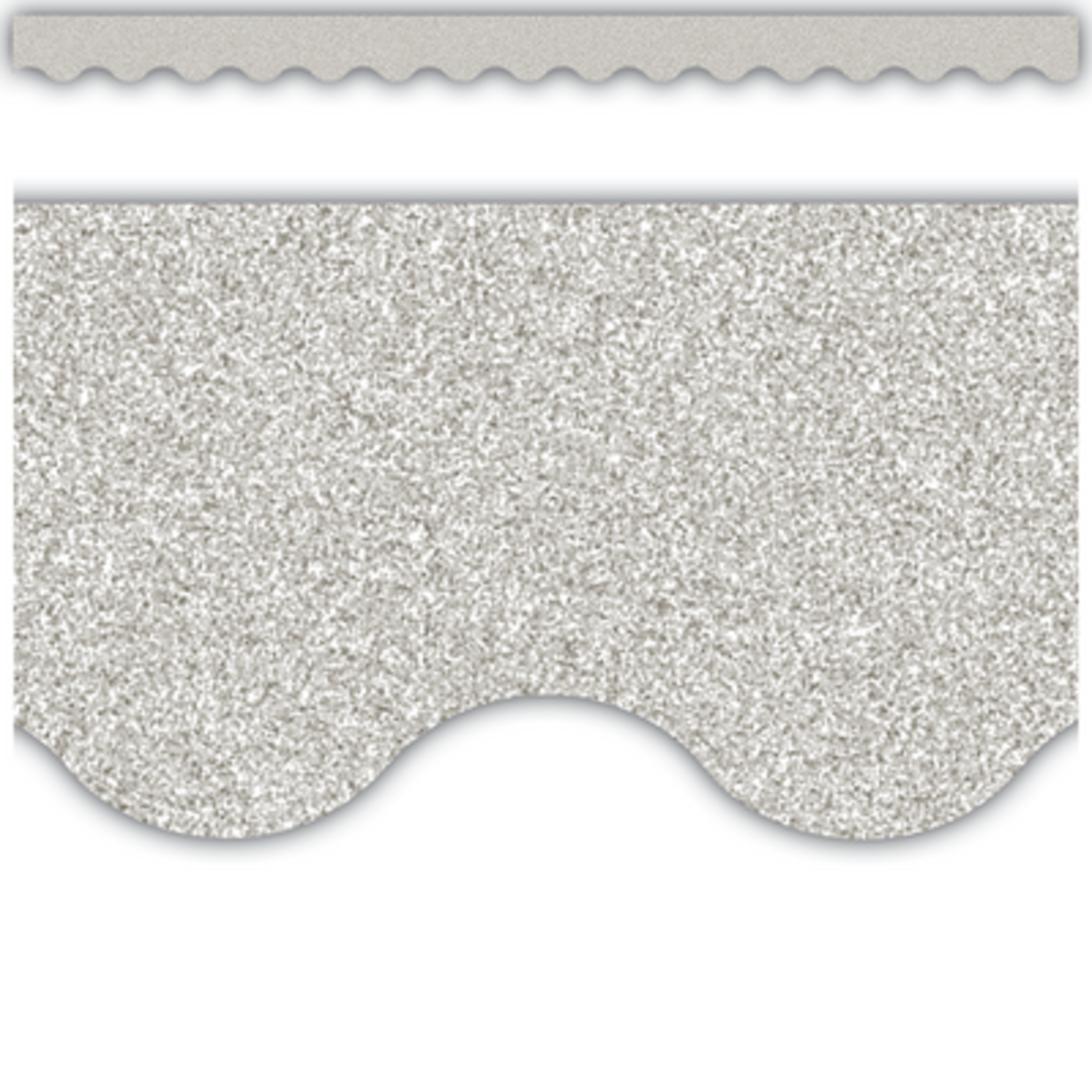 TEACHER CREATED RESOURCES Silver Glitz Scalloped Border Trim