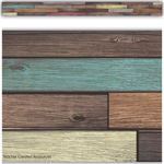 TEACHER CREATED RESOURCES CLM Reclaimed Wood Straight Border Trim