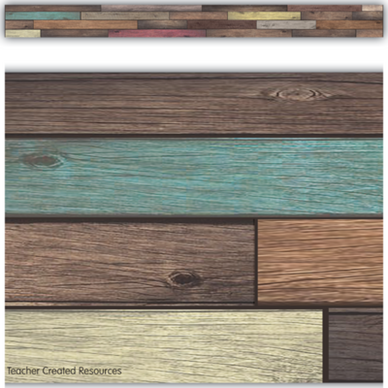 TEACHER CREATED RESOURCES CLM Reclaimed Wood Straight Border Trim