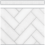 TEACHER CREATED RESOURCES Modern Farmhouse White Herringbone Straight Border Trim