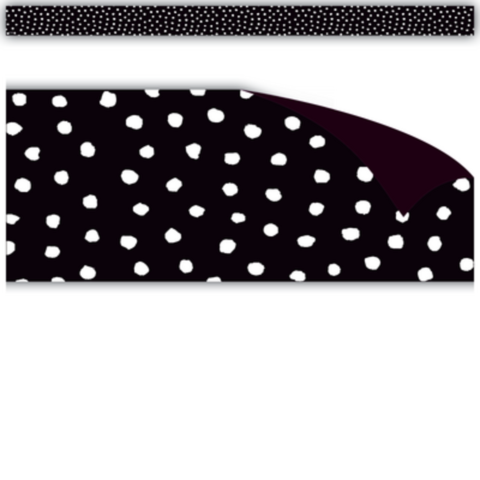 TEACHER CREATED RESOURCES White Painted Dots on Black Magnetic Border