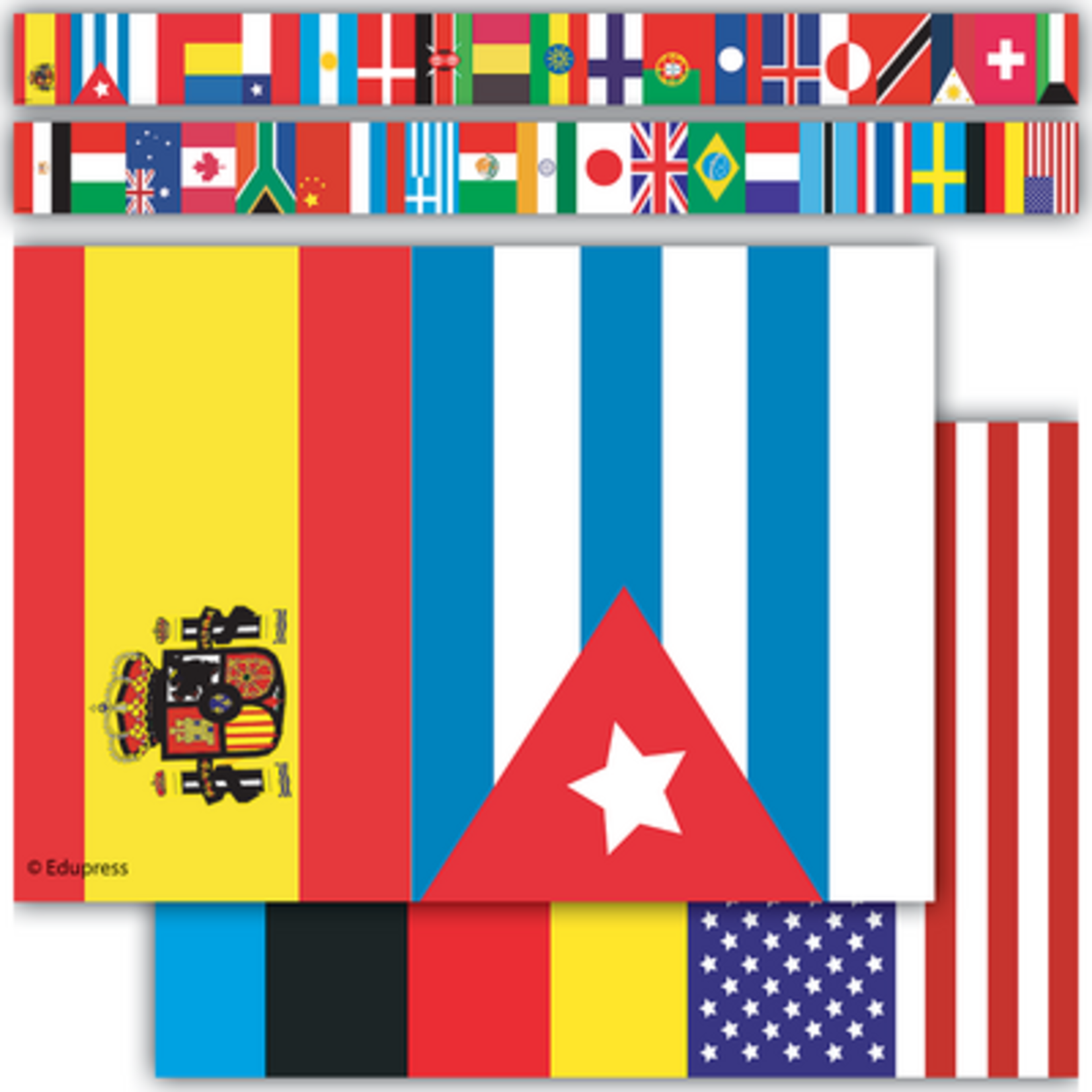 TEACHER CREATED RESOURCES International Flags Straight Border Trim