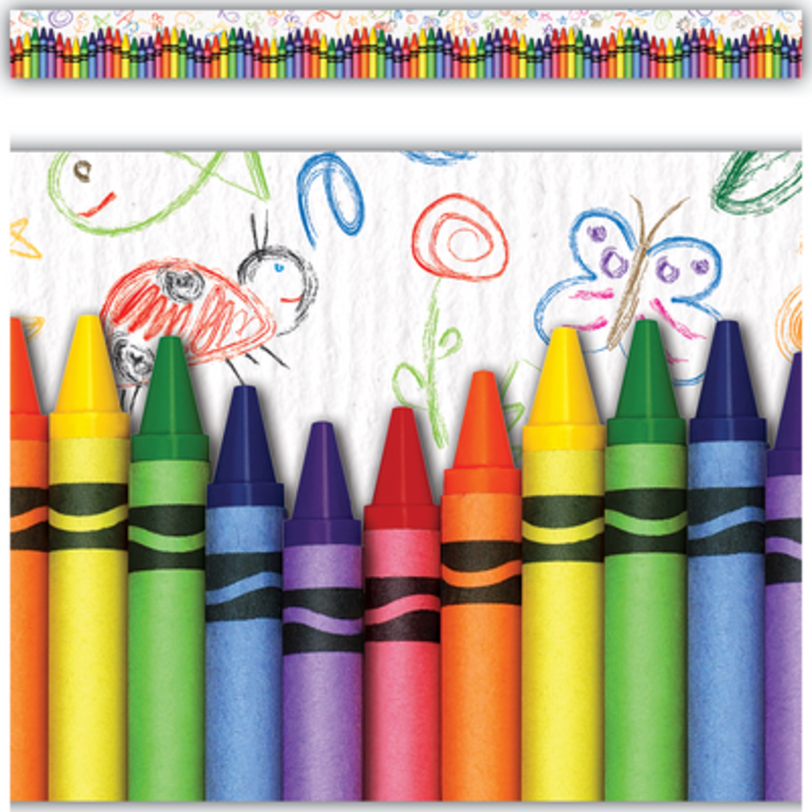 TEACHER CREATED RESOURCES Crayons Straight Border Trim