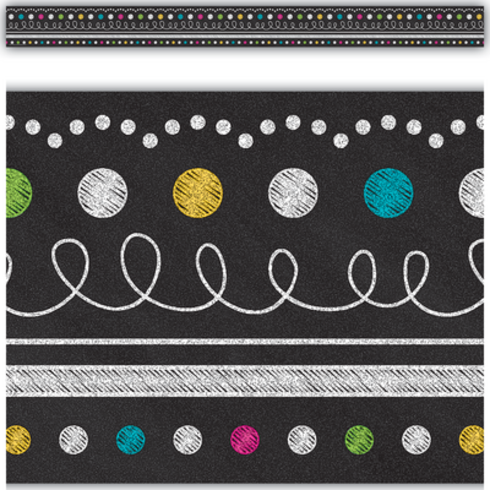 TEACHER CREATED RESOURCES Chalkboard Brights Straight Border Trim