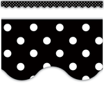 TEACHER CREATED RESOURCES Black Polka Dots Scalloped Border Trim