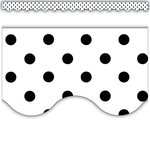 TEACHER CREATED RESOURCES Black Polka Dots on White Scalloped Border Trim