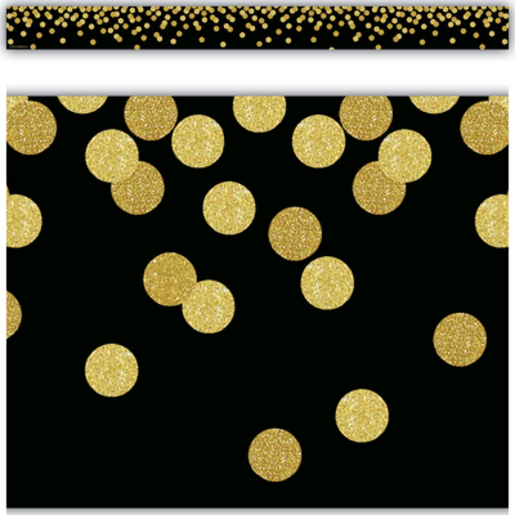 TEACHER CREATED RESOURCES Black Confetti Straight Border Trim