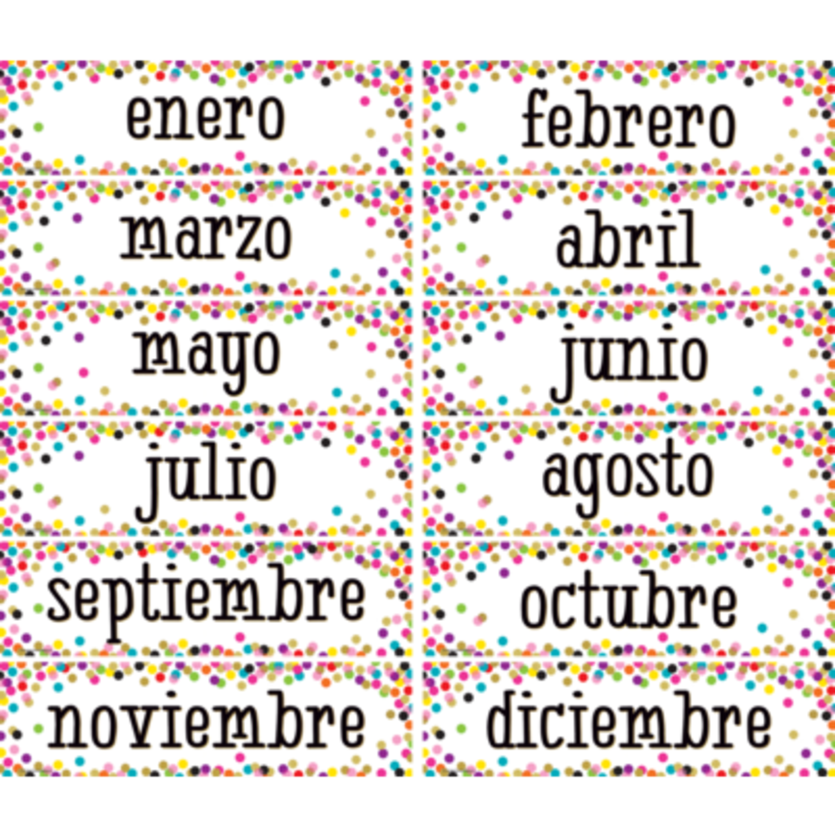 TEACHER CREATED RESOURCES Confetti Spanish Monthly Headliners