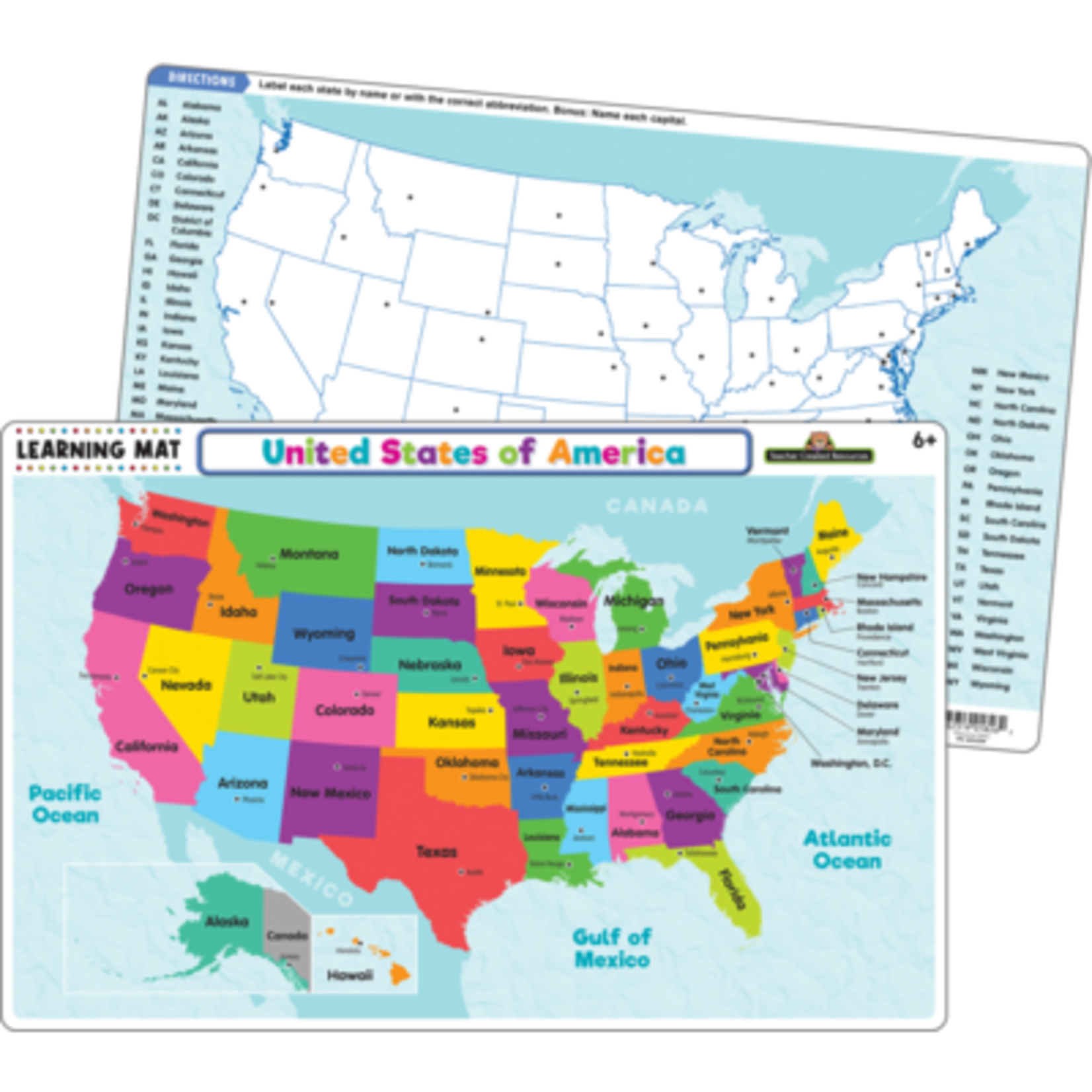 TEACHER CREATED RESOURCES United States of America Map Learning Mat