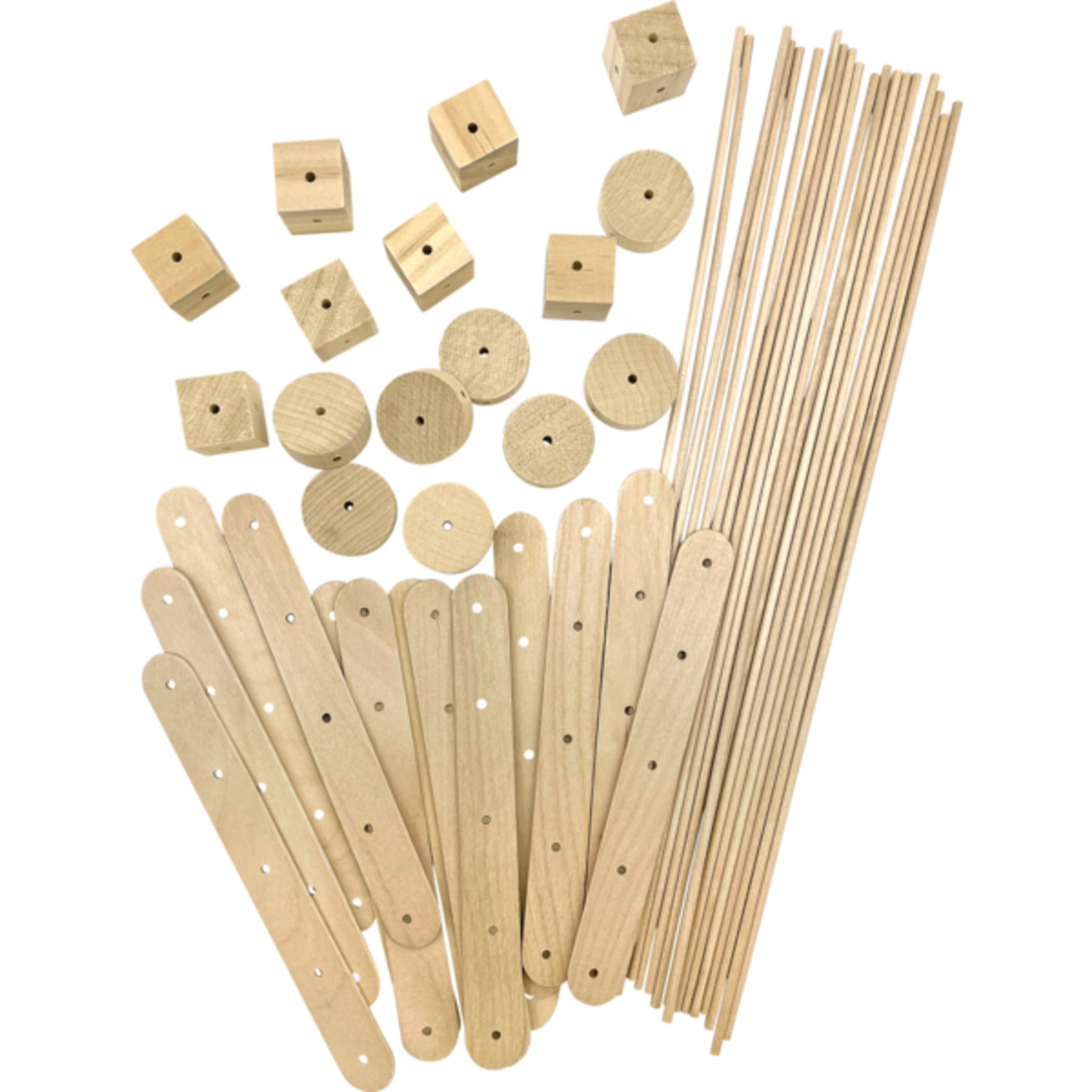TEACHER CREATED RESOURCES STEM Basics: Wood Construction Kit - 66 count