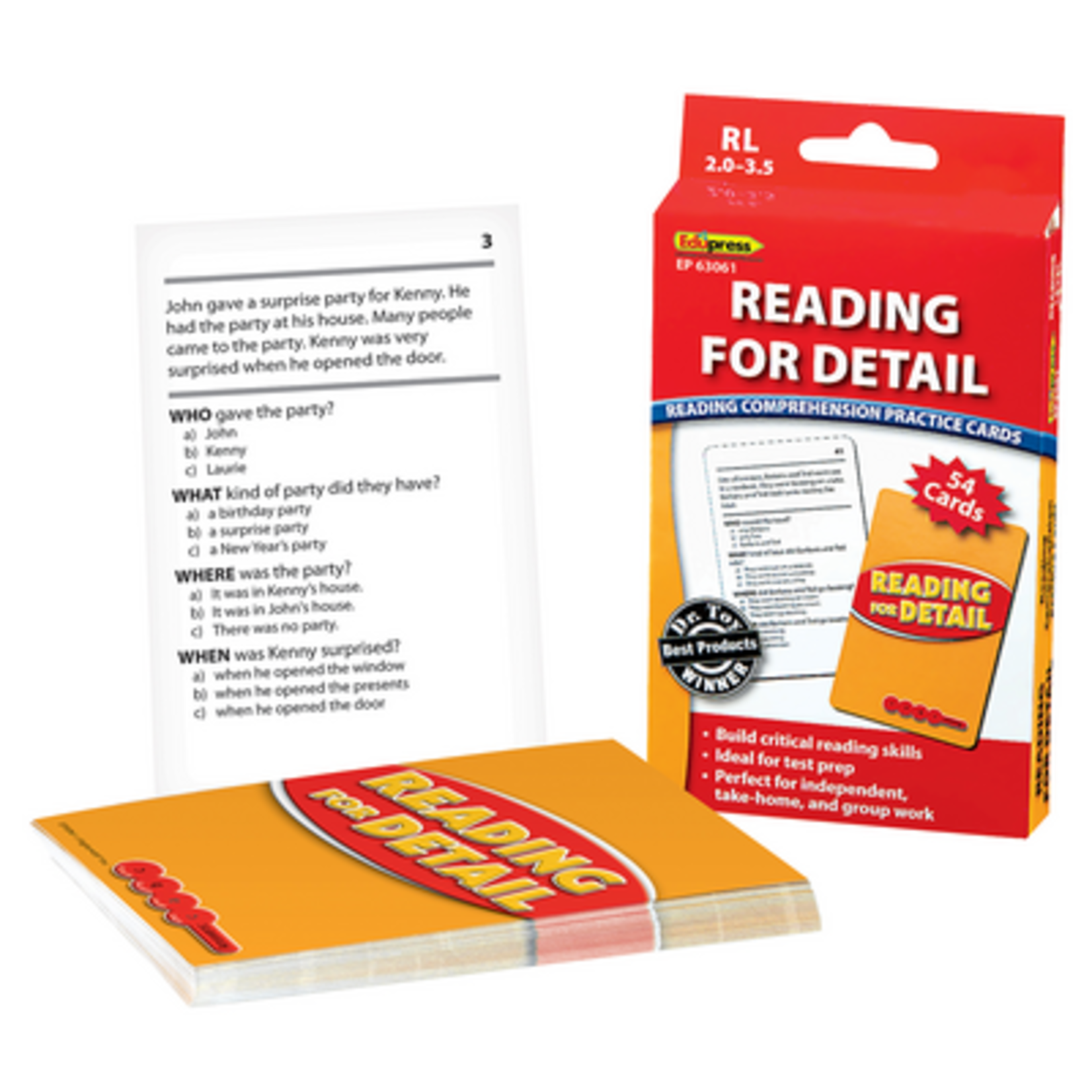 TEACHER CREATED RESOURCES Reading for Detail Practice Cards Red Level