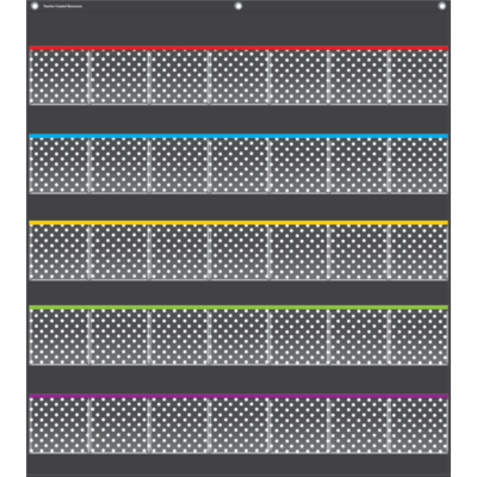 TEACHER CREATED RESOURCES Black Polka Dots Storage Pocket Chart