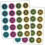 TEACHER CREATED RESOURCES Chalkboard Brights Numbers Stickers