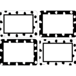 TEACHER CREATED RESOURCES Black and White Painted Dots Name Tags/Labels - Multi-Pack