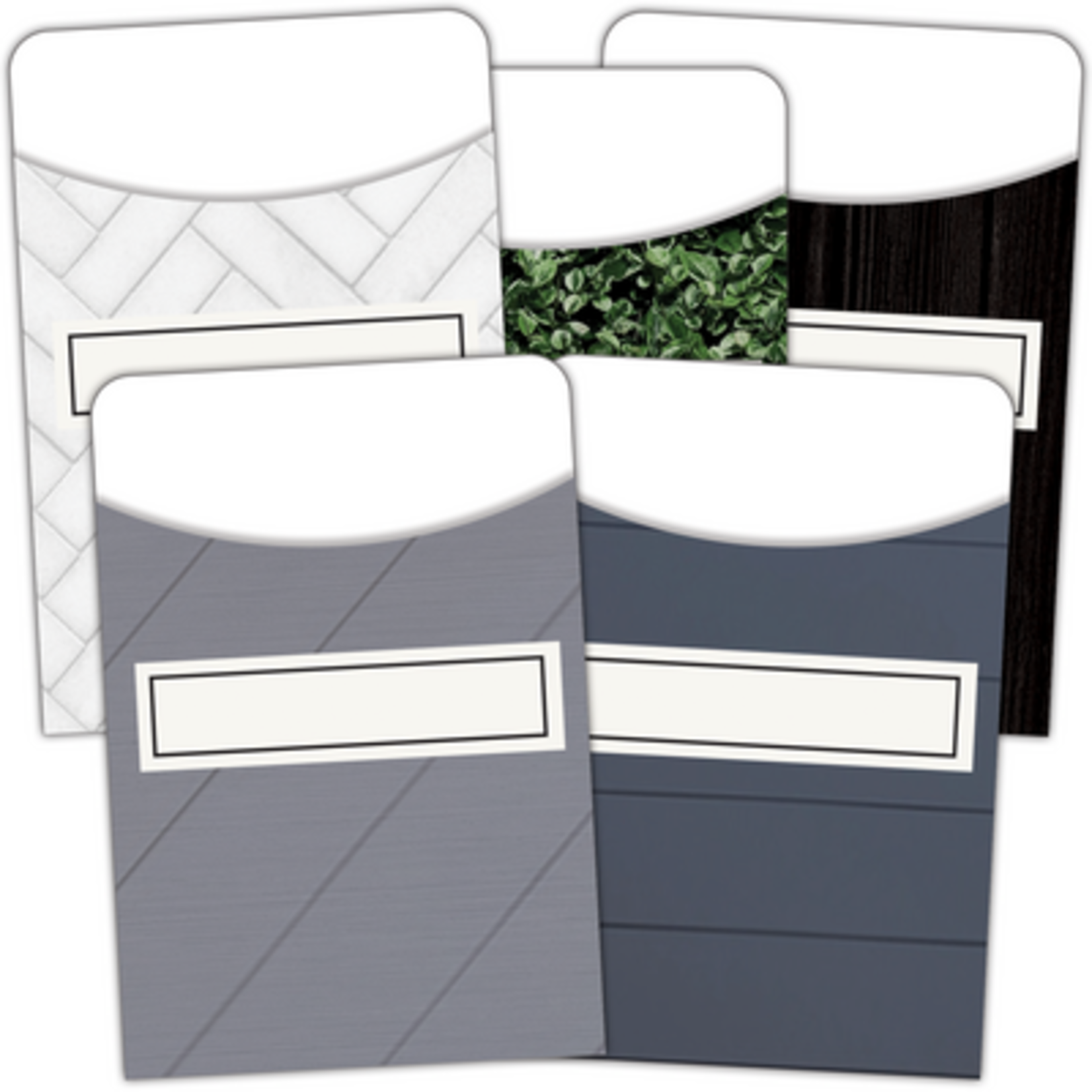 TEACHER CREATED RESOURCES Modern Farmhouse Library Pockets - Multi-Pack