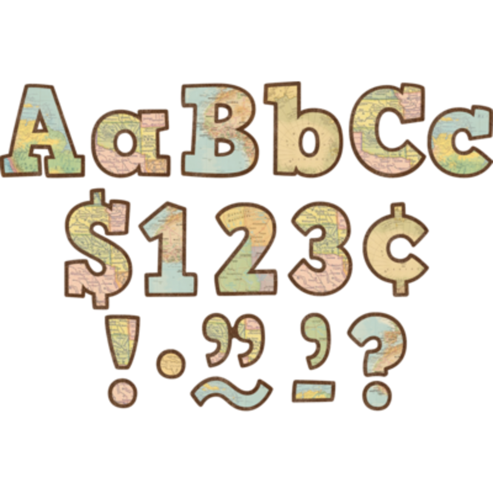 TEACHER CREATED RESOURCES Travel the Map Bold Block 4" Letters Combo Pack