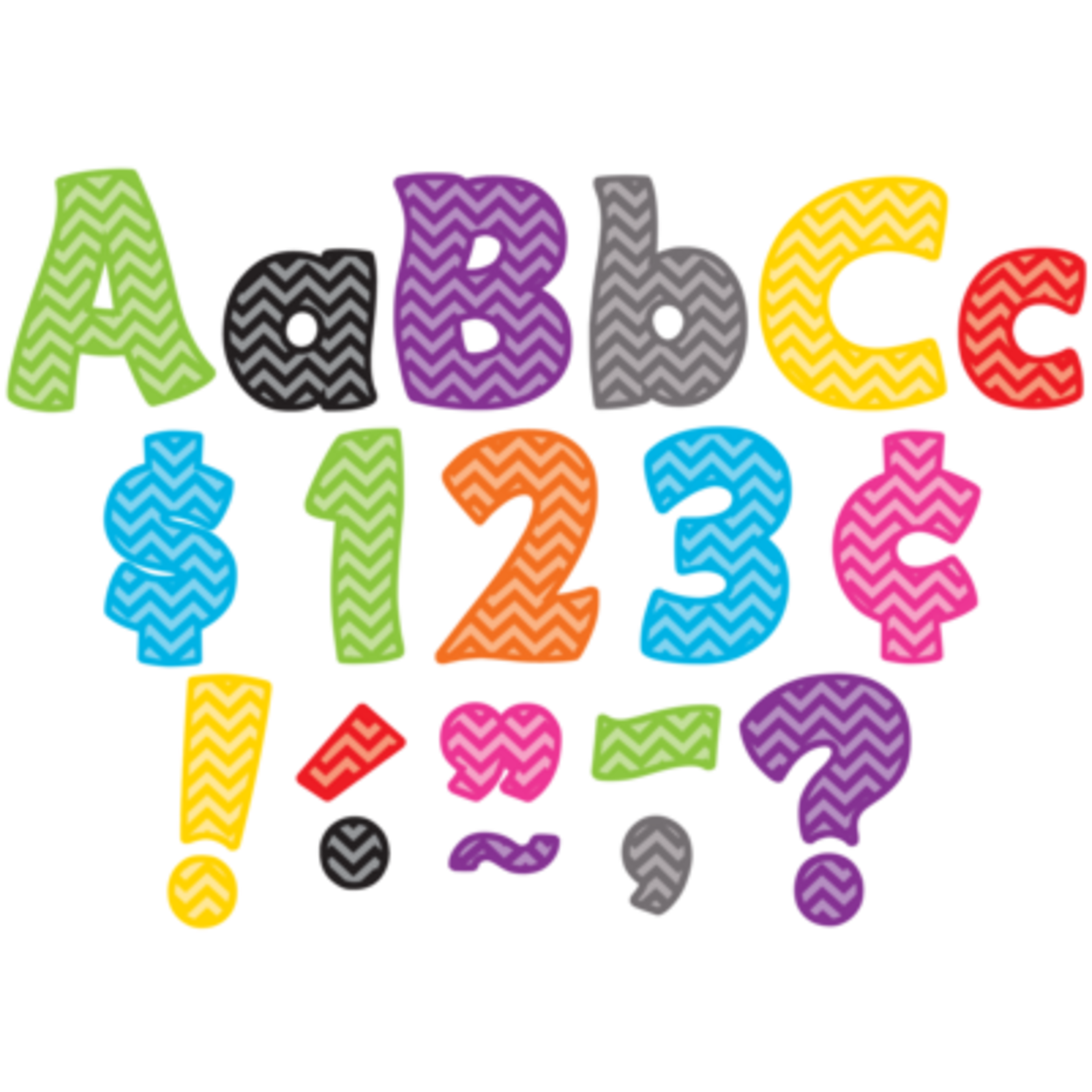TEACHER CREATED RESOURCES Chevron Funtastic 4" Letters Combo Pack