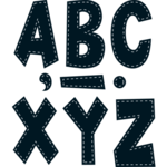 TEACHER CREATED RESOURCES Black Stitch 7" Fun Font Letters