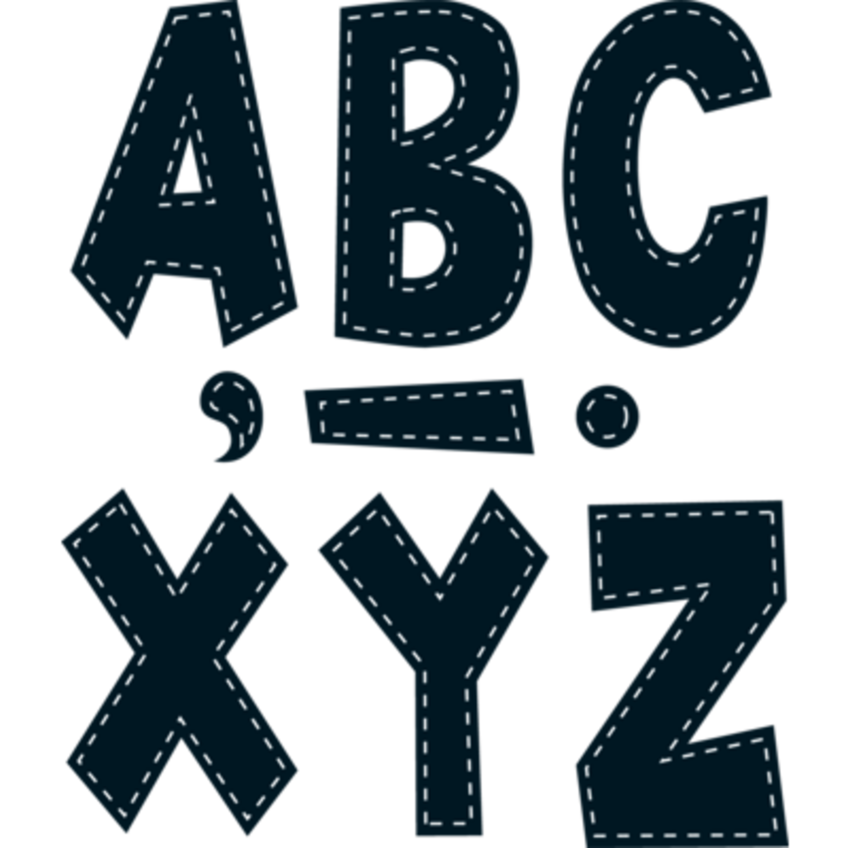 TEACHER CREATED RESOURCES Black Stitch 7" Fun Font Letters