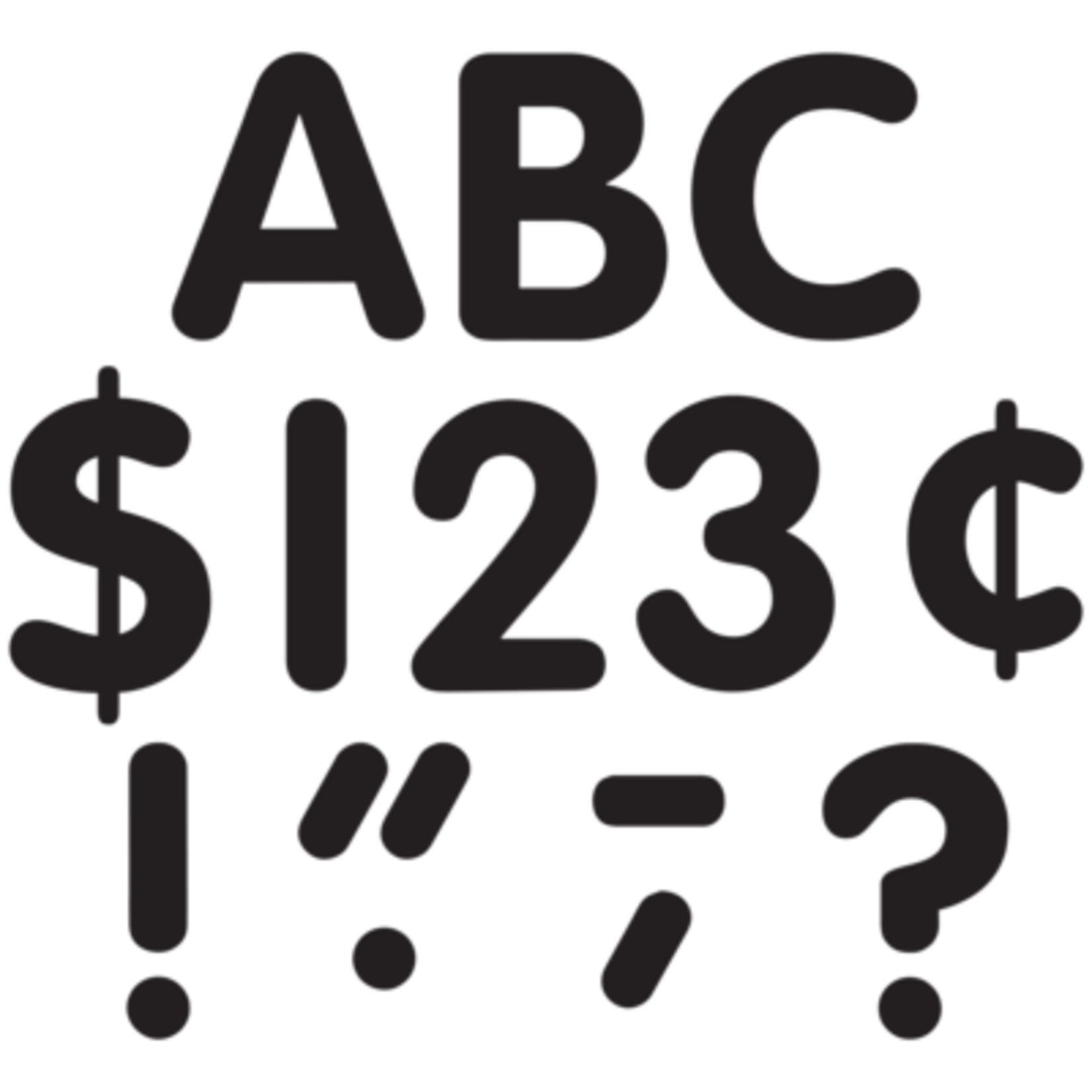 TEACHER CREATED RESOURCES Black Classic 4" Letters Uppercase Pack