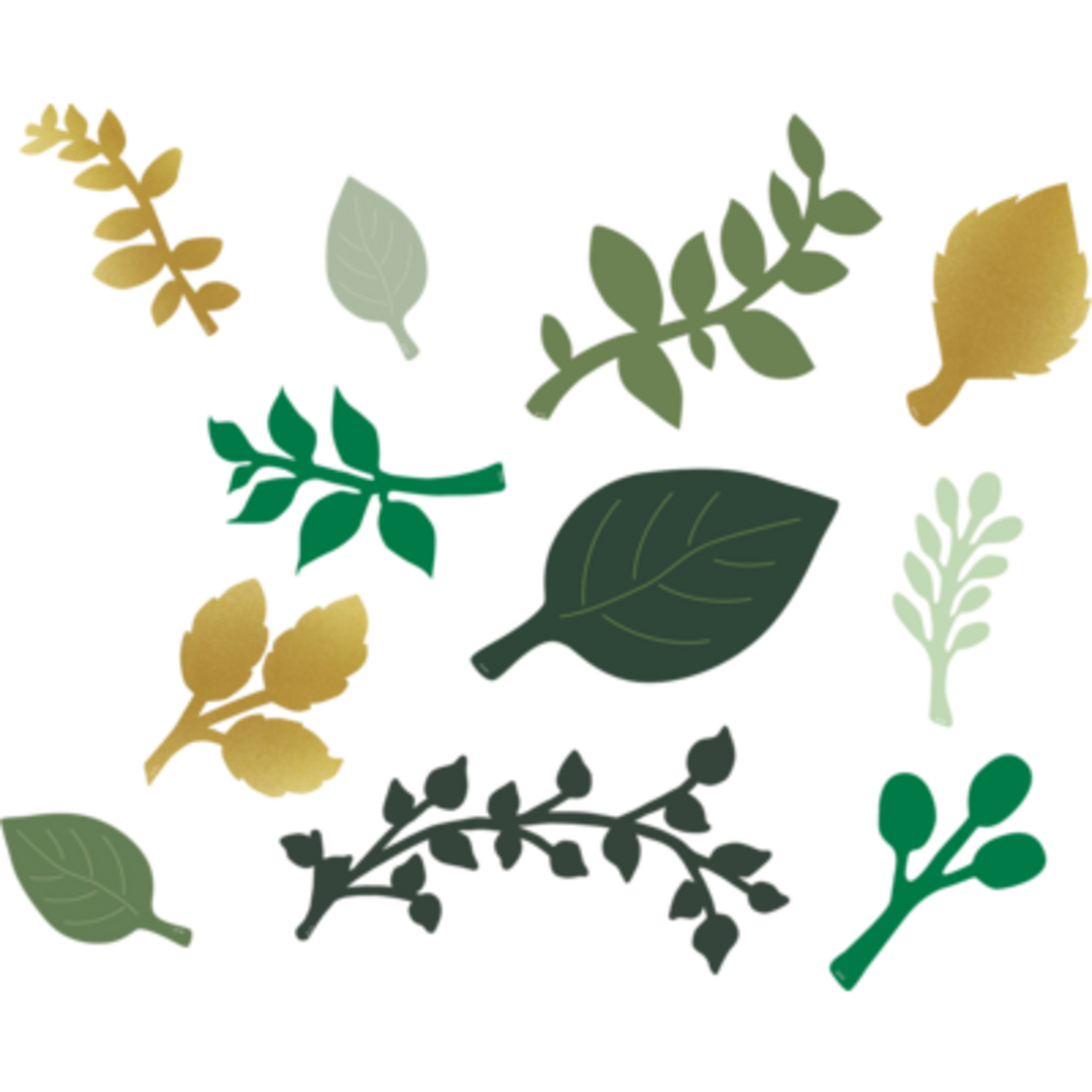 TEACHER CREATED RESOURCES Green and Gold Paper Leaves