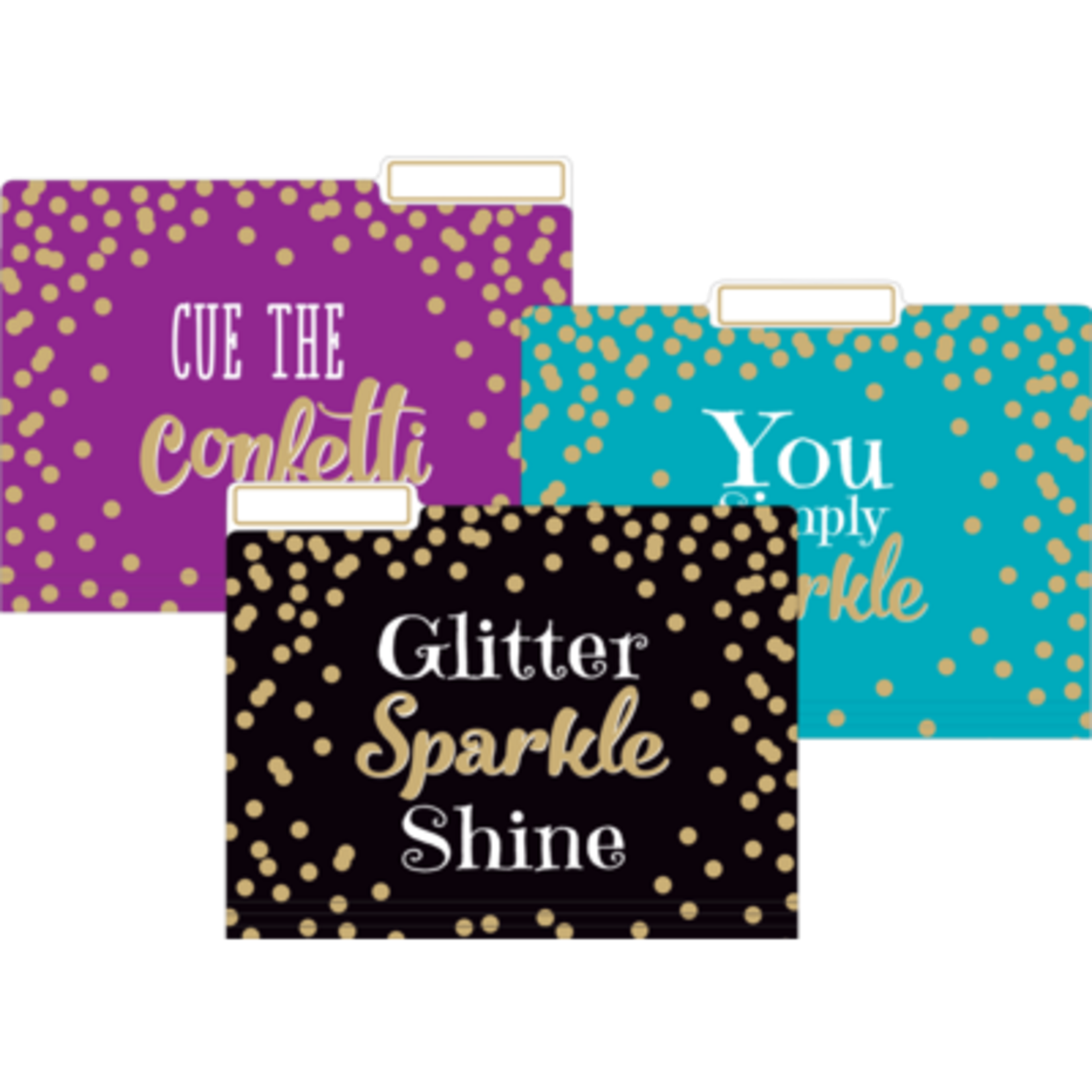 TEACHER CREATED RESOURCES Gold Foil Confetti File Folders