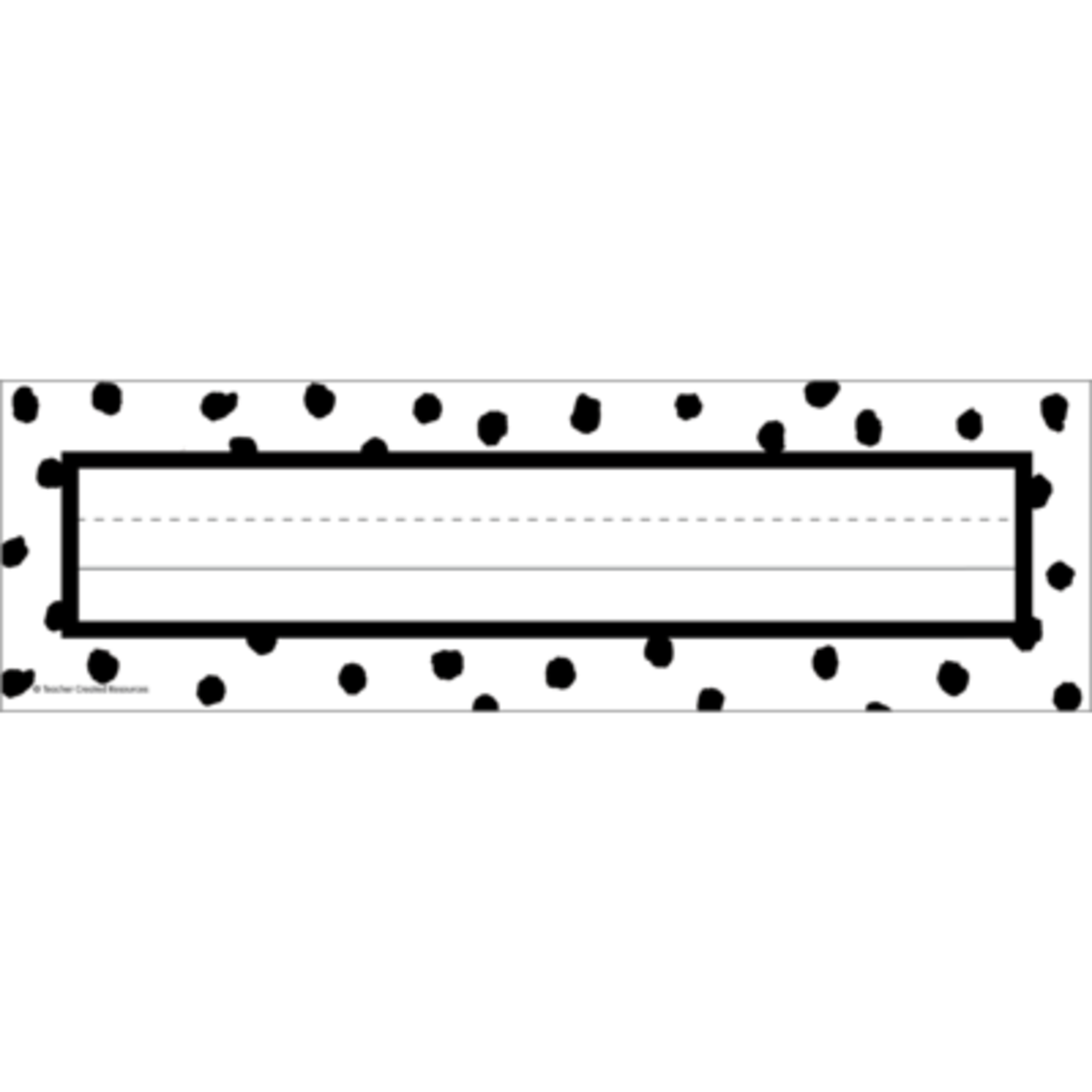 TEACHER CREATED RESOURCES Black Painted Dots on White Flat Name Plates